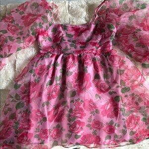 Floral Pink Midi Dress